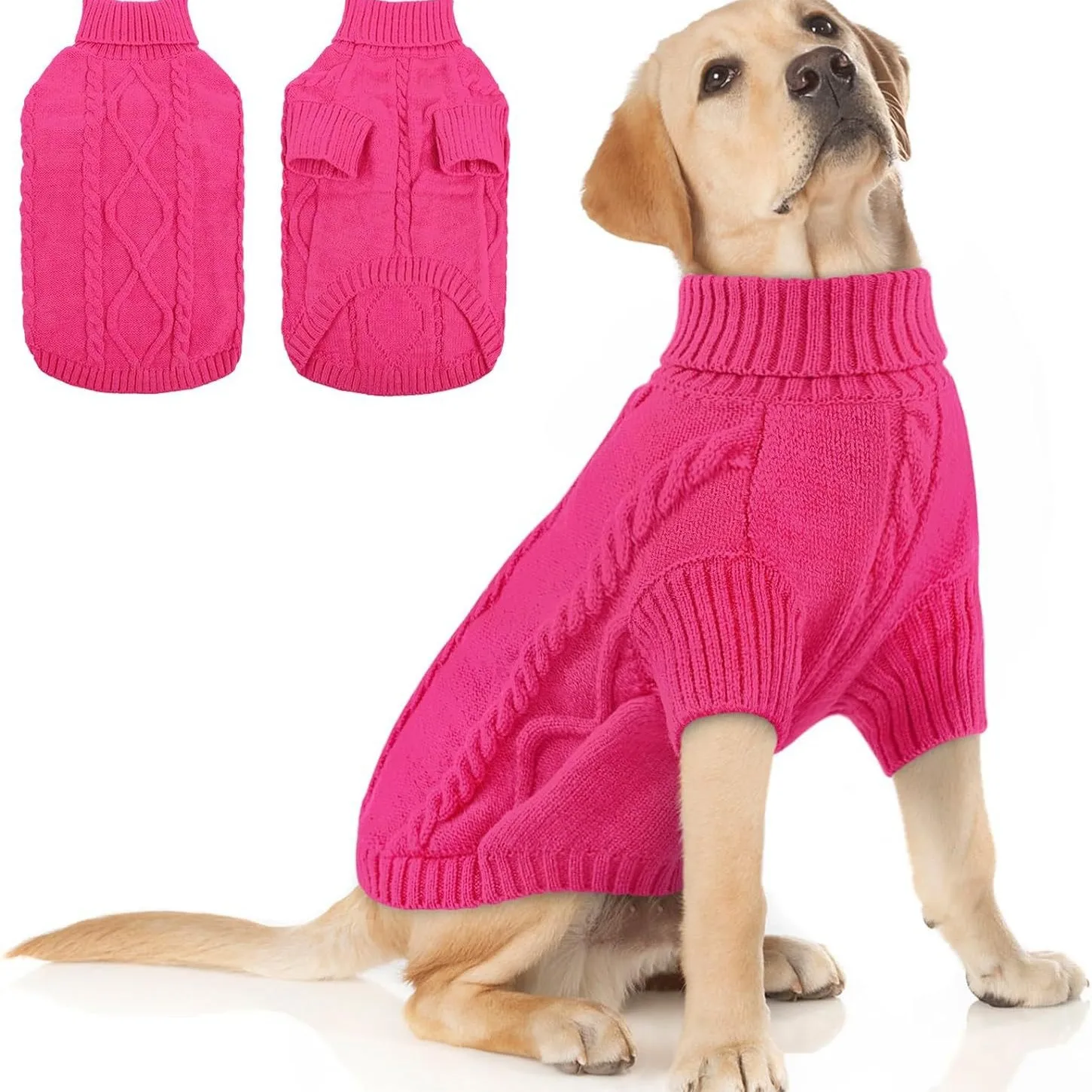 Dog High Neck Knit Sweater: Warm Winter Style, Multiple Colors & Sizes