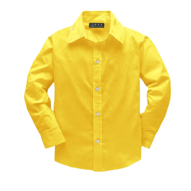 Jongens Meisjes Shirts Herfst Lange Mouw Tops Kraag Borduren Schooluniform Kledij Katoen Tees Kids Kinderen Verjaardagsfeestje Slijtage