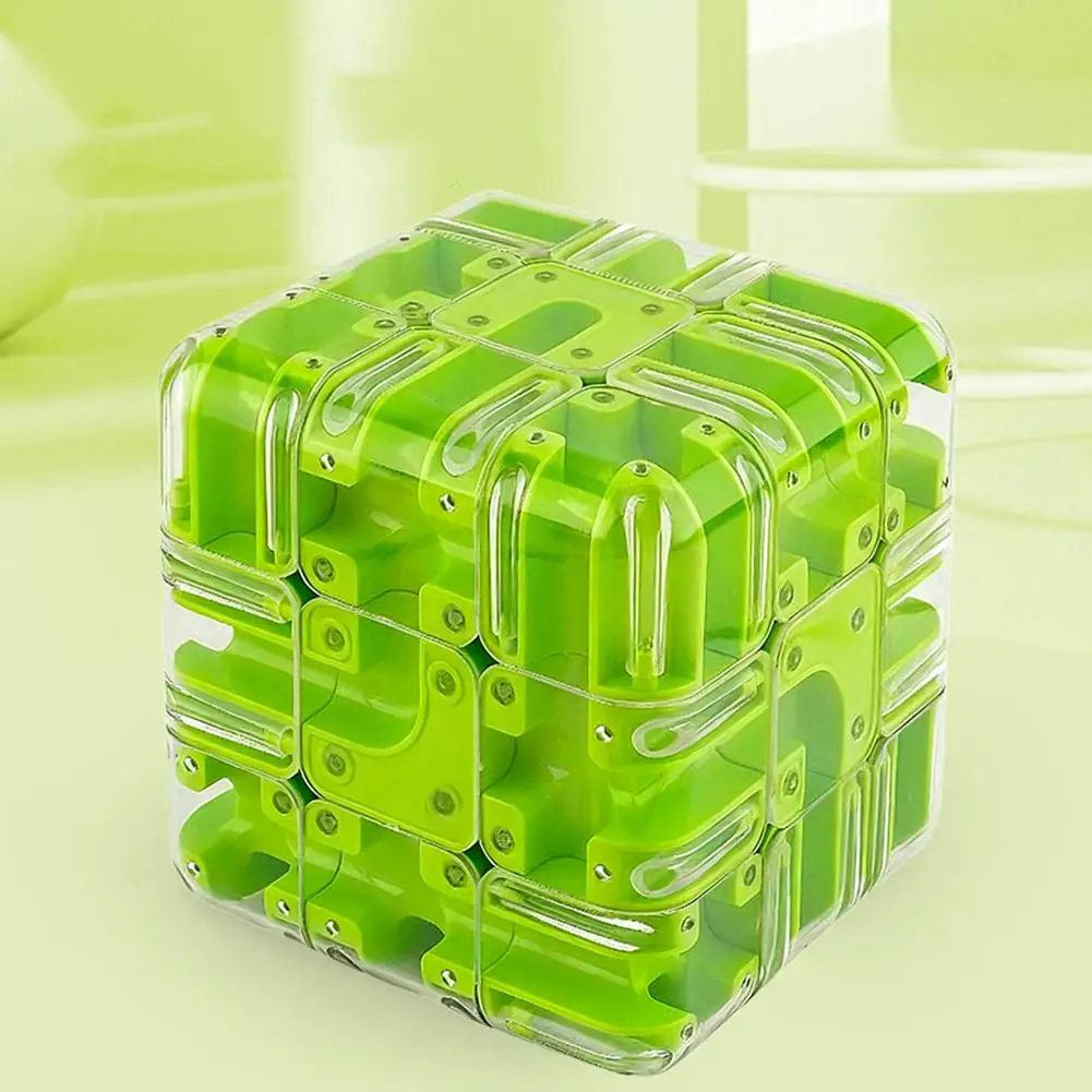 Labirinto 3D Cubo magico Puzzle trasparente a 6 facce Giocattoli agitati creativi Pensiero logico Giocattoli educativi antistress