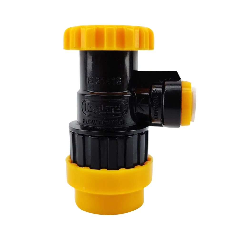 Kegland duotight 8mm x Flow Control Ball Lock Disconnect (Liquid Black + Yellow) (POK)