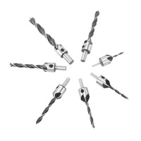 7 Pcs Carbon Steel ​Countersink Drill Bits Set 5 Flute Design With Hex Key Wrench Wood Countersink Drill Bit 3-10mm Size Range