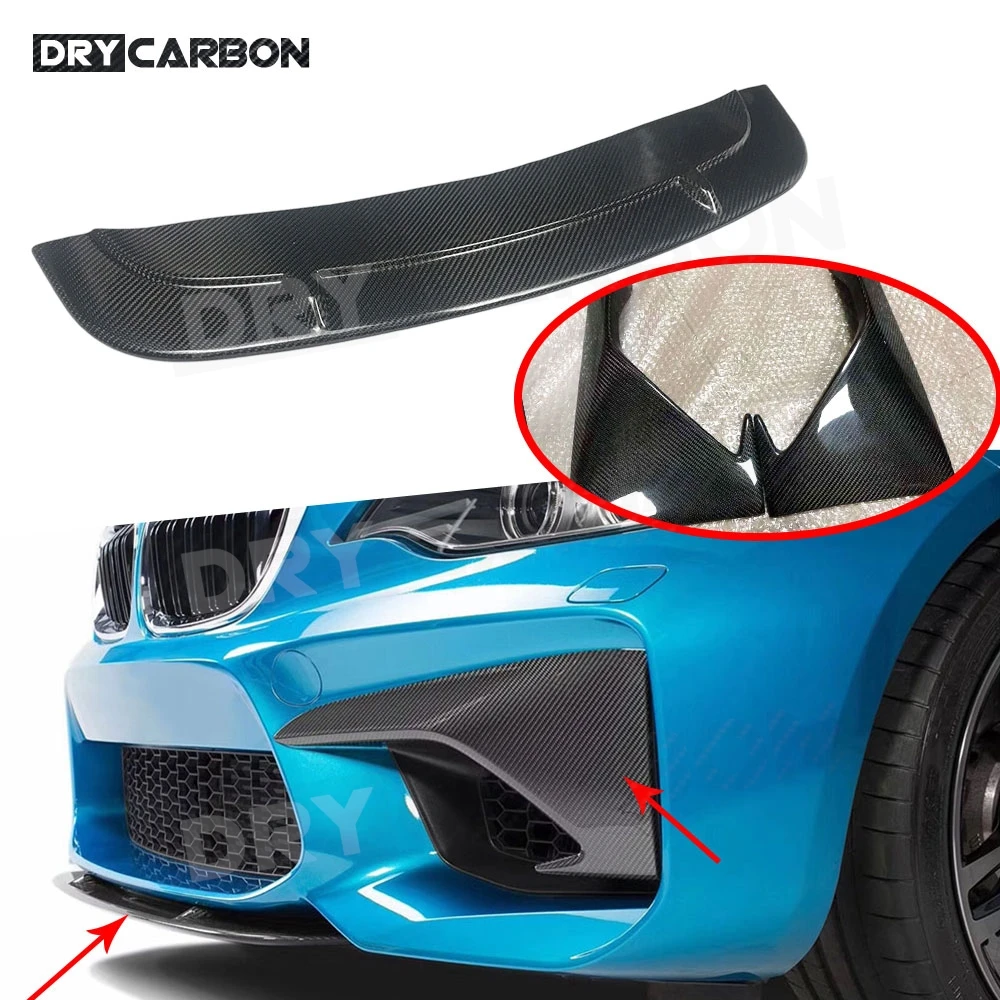 

Carbon Fiber Front Bumper Lip Spoiler For BMW 2 Series F87 M2 2016 2017 2018 Car Head Bumper Upper Splitters Flaps Lip