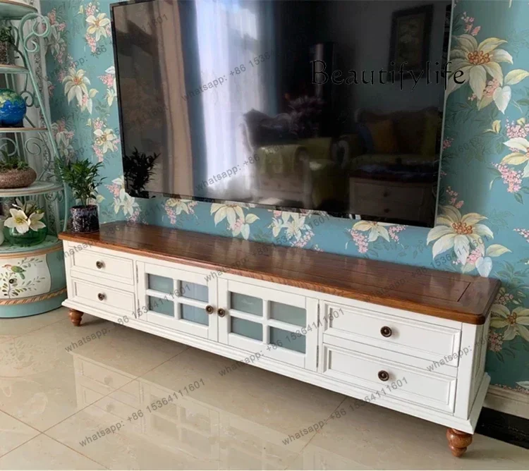 

Шкаф для телевизора из чистого массива дерева, простой американский журнальный столик, шкаф для телевизора, мебель для гостиной