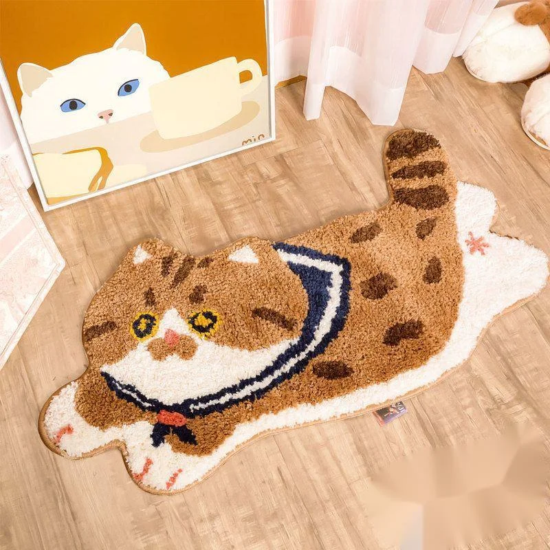 Cute Cat Dog Carpet Cartoon Bedside Rugs Cartoon Thickened Soft Fluffy Bedroom Anti Slip Water Absorbing Quick Drying Door Mat