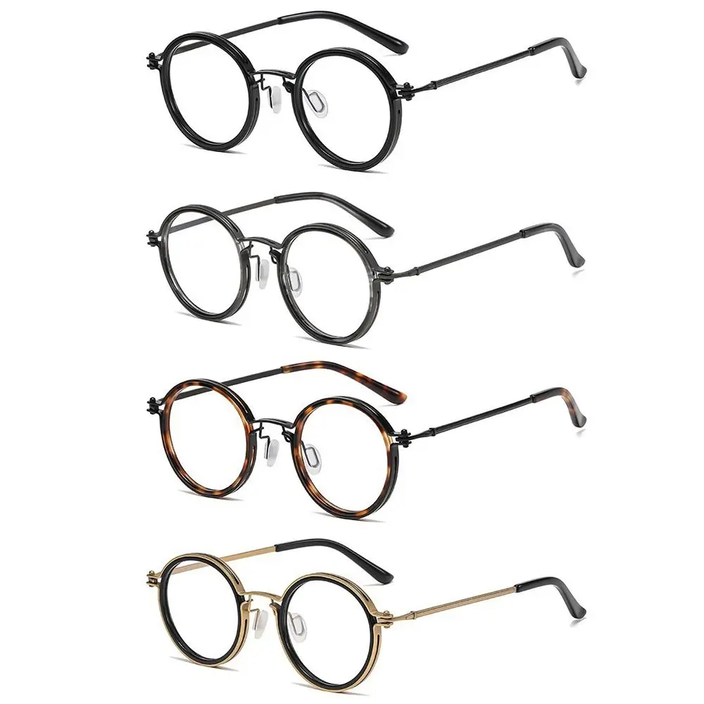

Vintage Round Frame Blue Light Blocking Glasses Stylish Luxury Metal Eyewear Unisex Clear Lens Glasses for Women & Men