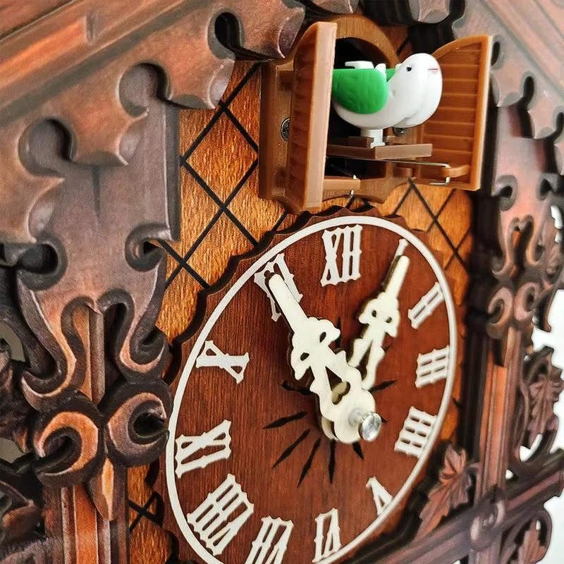 Big Fashion Wooden Cuckoo Clock Handmade Wall Cuckoo Alarm Clock Traditional Wooden Clock Living Room Home Wall Clocks For Decor