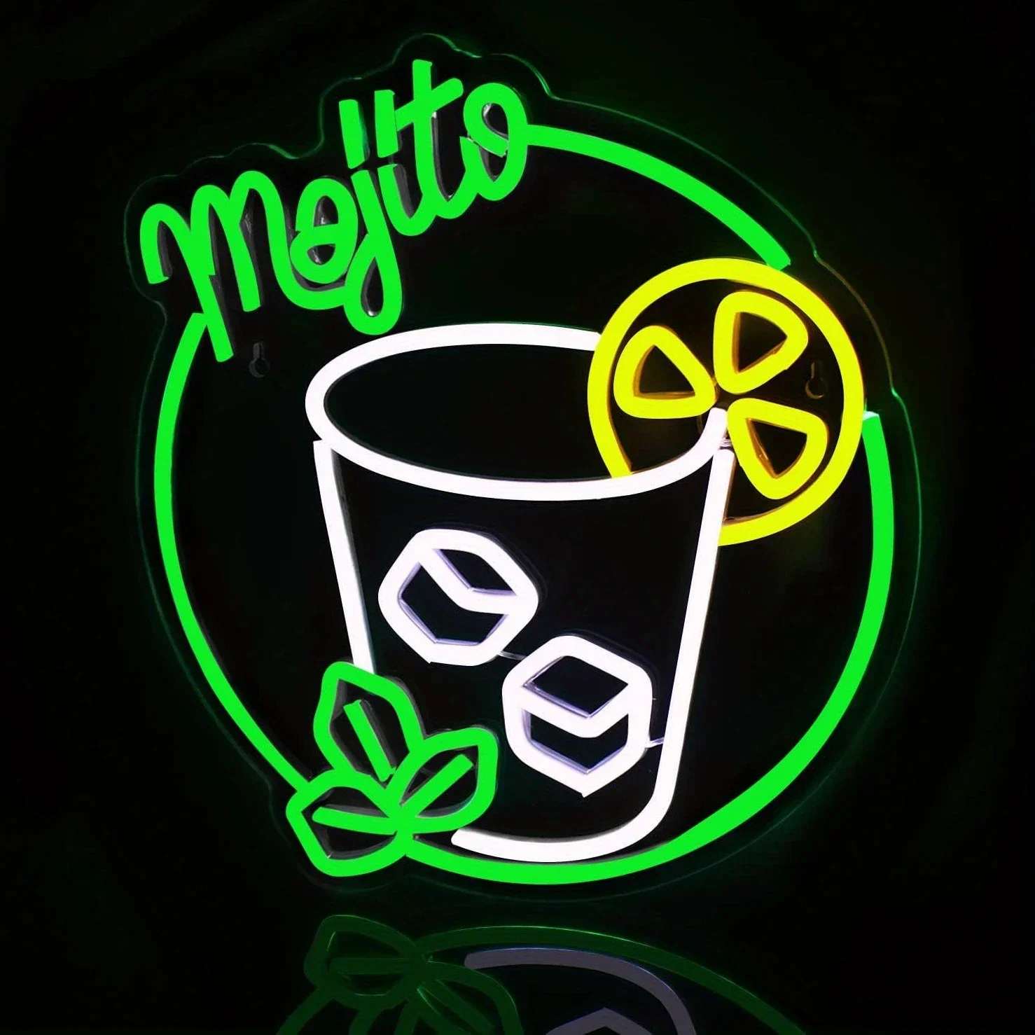 Mojito ضوء النيون تسجيل USB عكس الضوء LED النيون تسجيل جدار الفن الديكور لغرفة النوم غرفة المعيشة هدايا حفلة عيد ميلاد #6