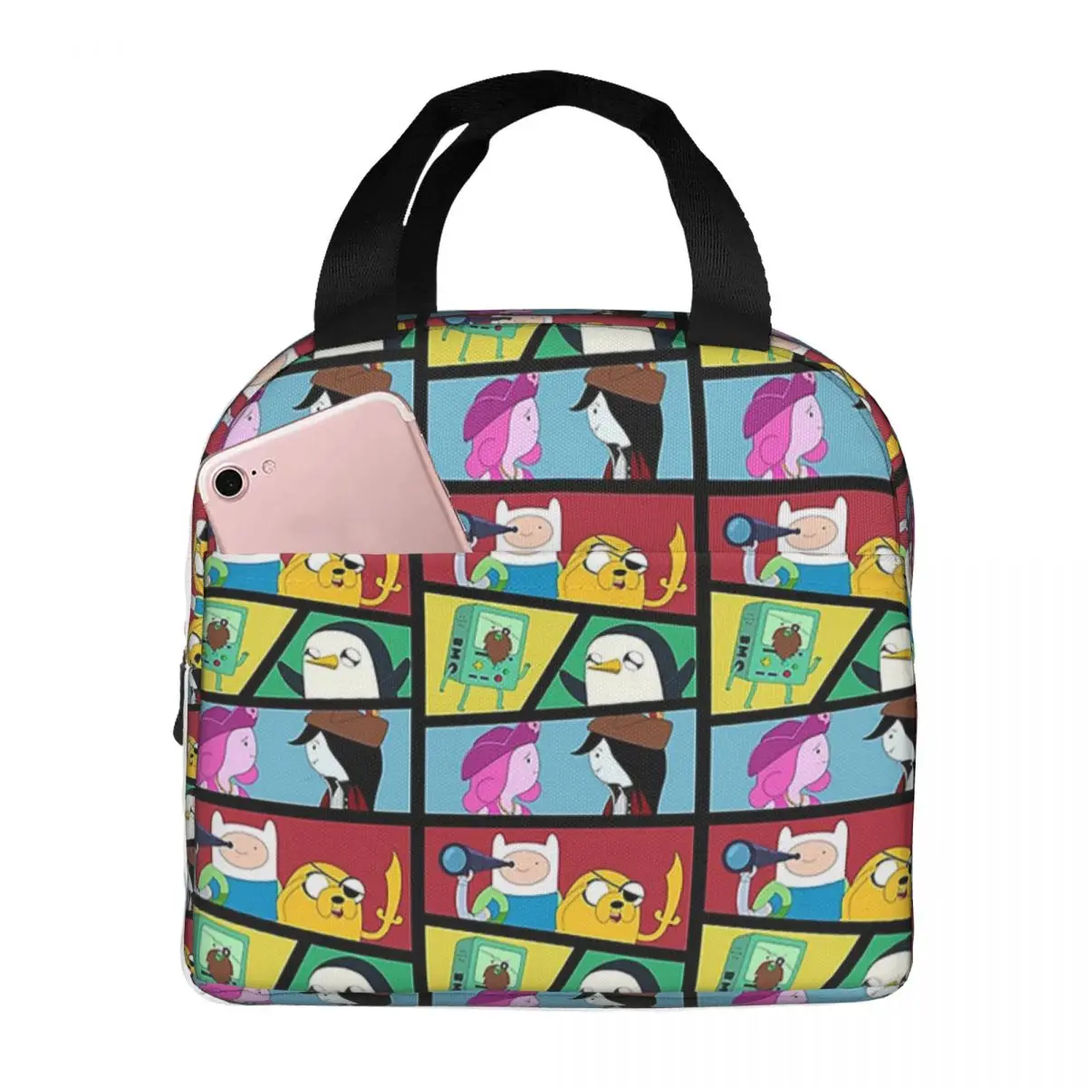 Adventure Time Pirates Lunch Bags Insulated Bento Box Portable Lunch Tote Leakproof Picnic Bags for Woman Kids Office