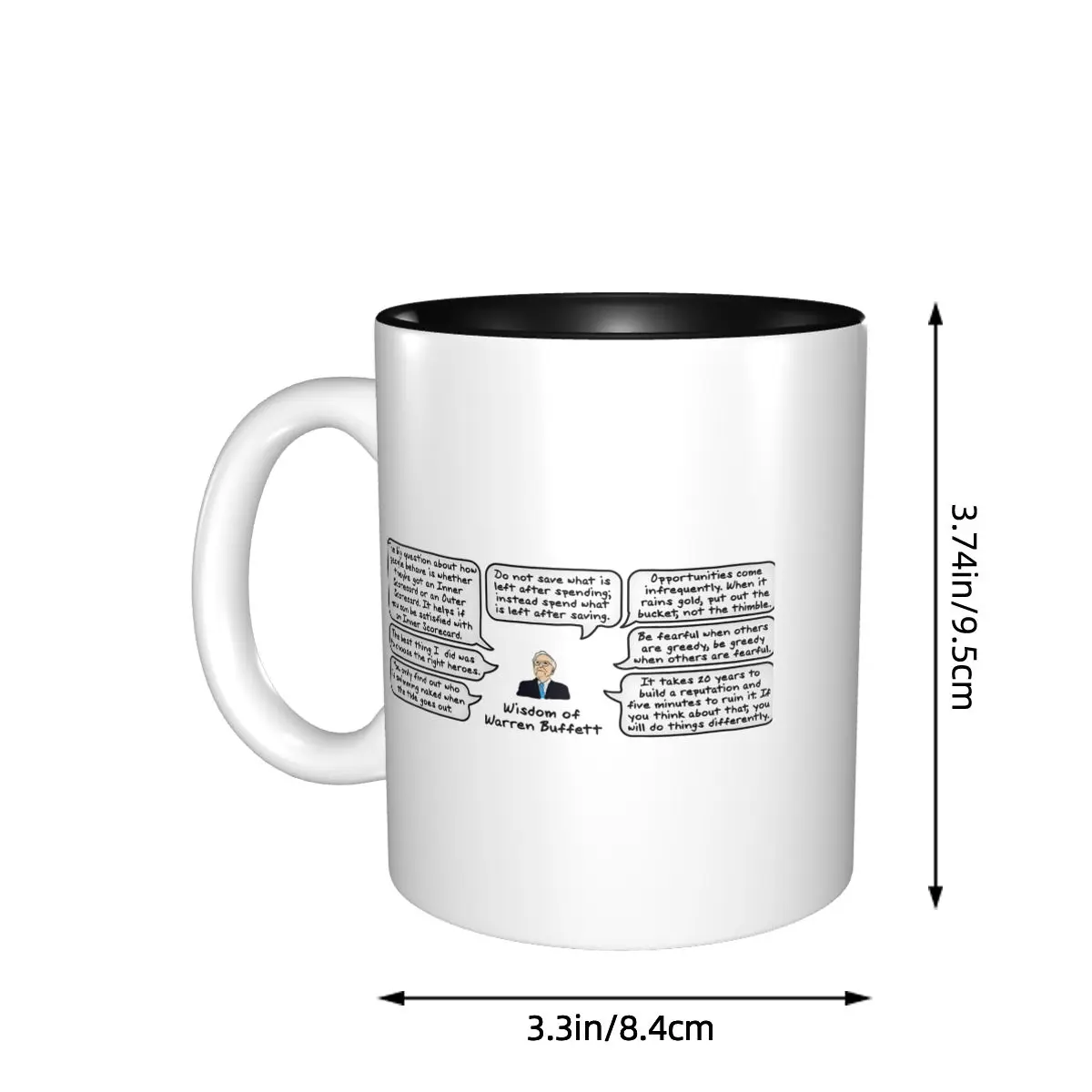 Wisdom Of Warren Buffett Mug Funny Ceramic Coffee Cups Tea Mugs Milk Cup Drinkware Gifts for Friends