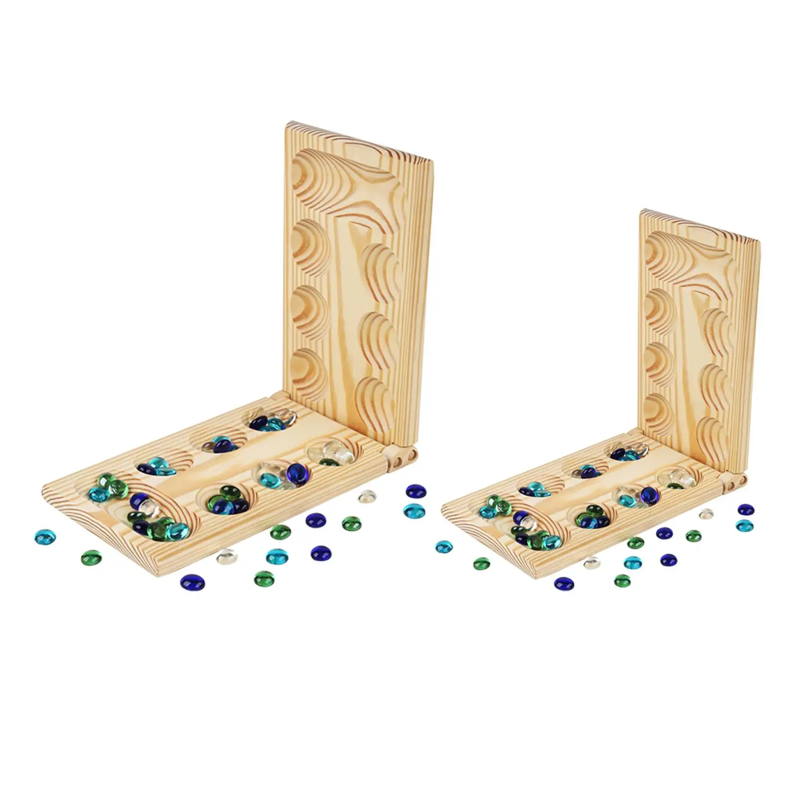 Mancala Board Game Set Wooden Improve Planning Skills Teen Family Games Foldable for Party Boys Girls