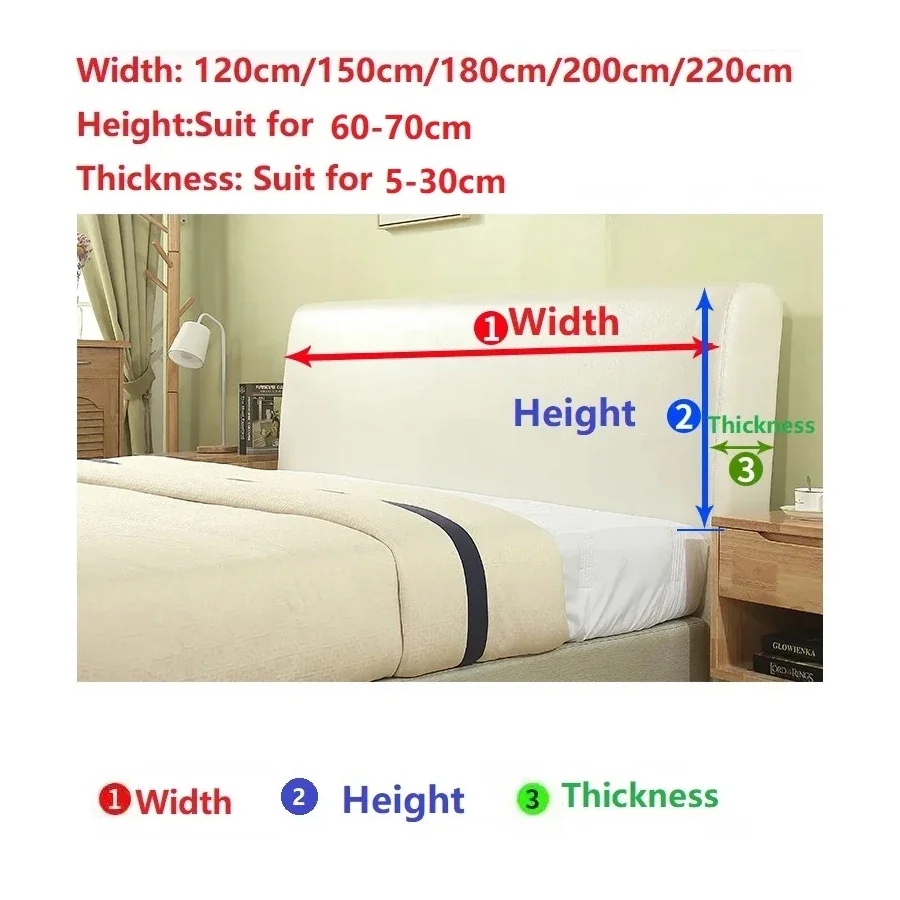 1 PC Headboard Cover Elastic Jacquard Bedside Cover for Bed in Bedroom Easy To Clean Headboard Cover Shows Elegant and Graceful