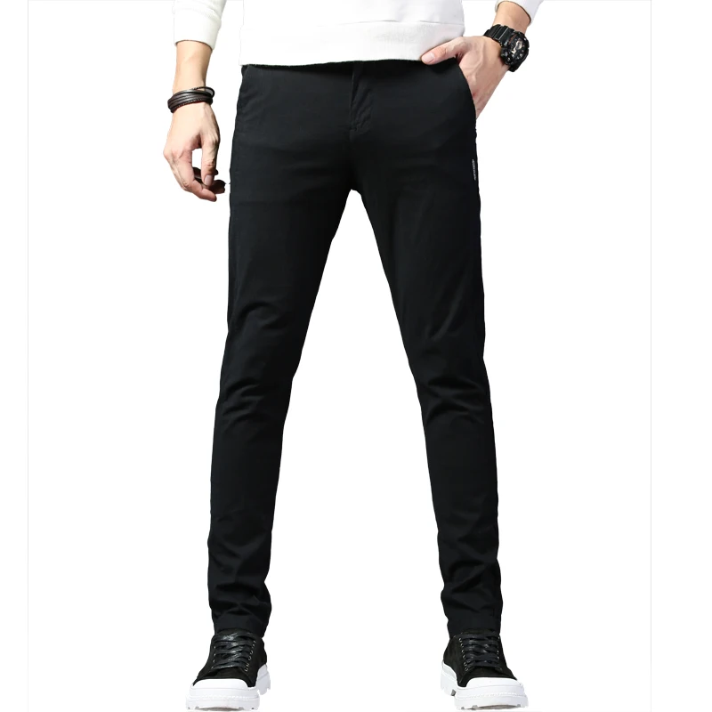 

Men's Long Straight Jeans Casual Pants mid Waist Micro Stretch Trendy Cotton Polyester Blend een Color Youth Active Sle