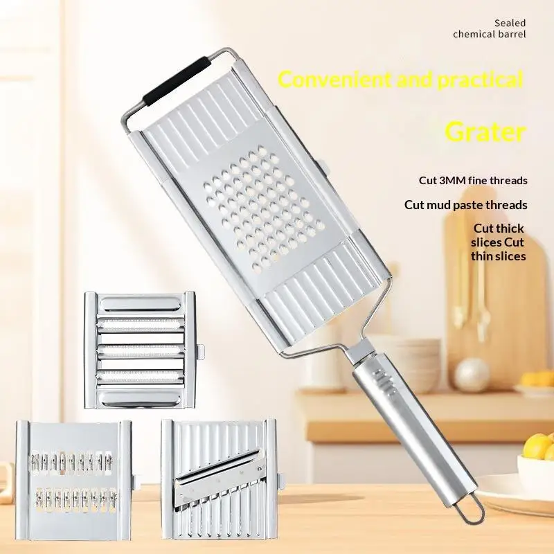 4 In1 Vegetable Slicer Stainless Steel Shredder Cutter Multi-Purpose Vegetable Slicer  Set Manual Fruit Carrot Potato Grater