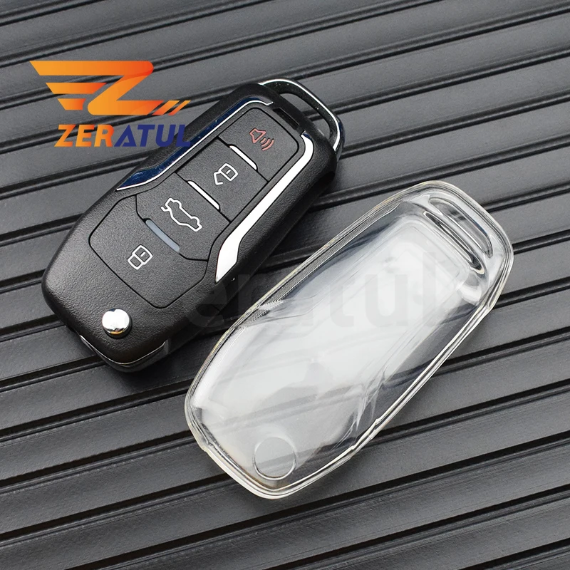 Funda transparente de TPU para llave de coche, carcasa, soporte Fob para Ford Focus 2 3 Ecosport Mondeo Figo Fiesta para Ford Puma Ranger 2020