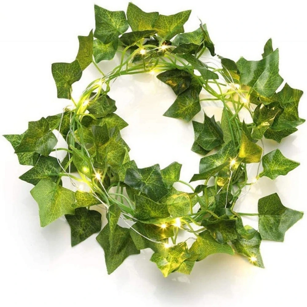 Lampu LED String Daun Eucalyptus Hijau Daun Maple 5V USB Daya Baterai Dekorasi Pernikahan Natal 2M 5M 10M Lampu Peri