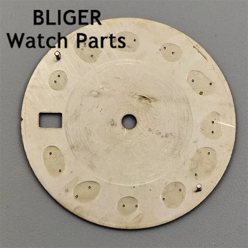 BLIGER arloji 29mm NH35, Dial jam tangan mutiara putih Sunburst merah muda biru coklat dengan indeks Roma cocok gerakan NH35 3 o jam tanggal jendela