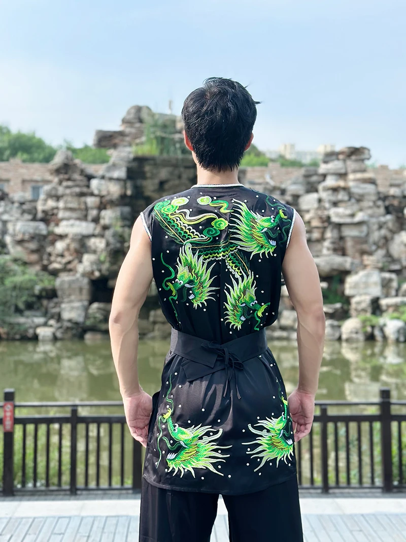 Custom Martial Arts Uniform Kung Fu Suit with Dragon Embroidery Southern Fist Long Fist Reinforced for KungFu Forms Competition