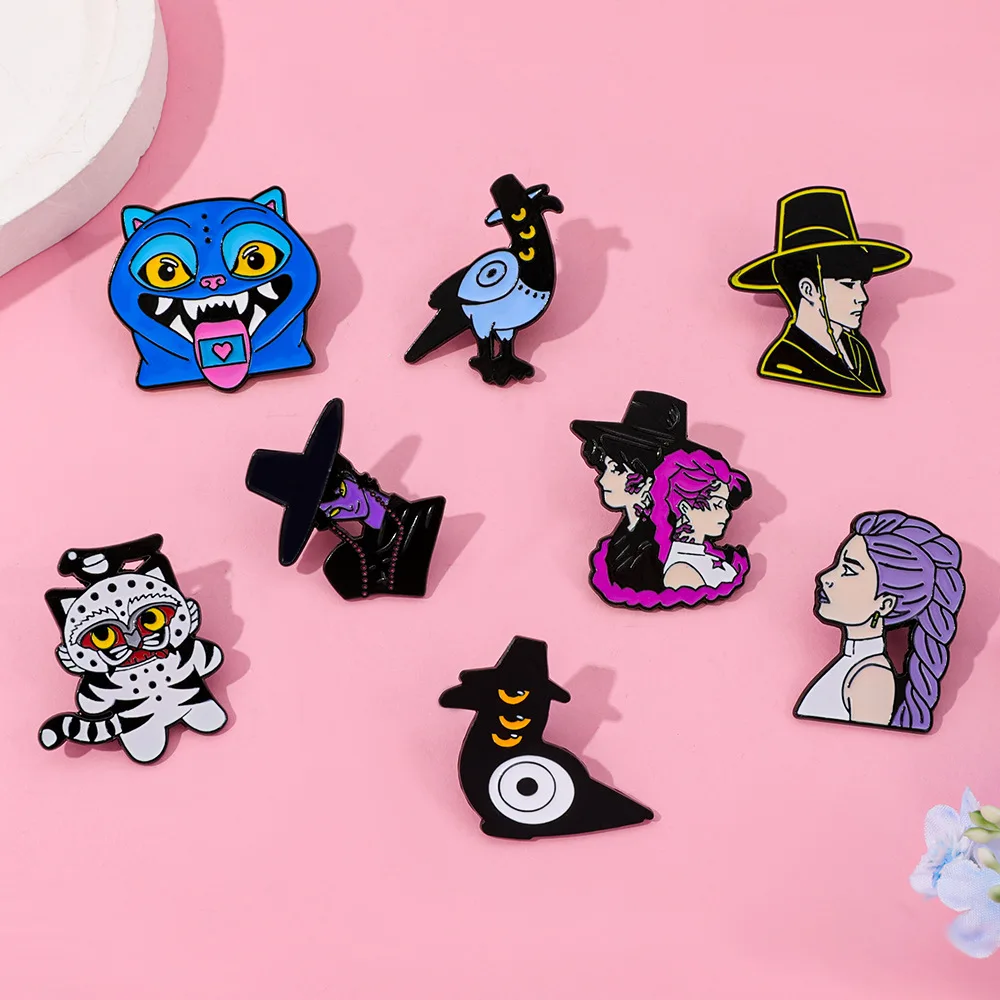 

Cartoon Personality Kpop Demon Hunter Metal Pin Badge Animator Character Alloy Brooch Versatile Accessory