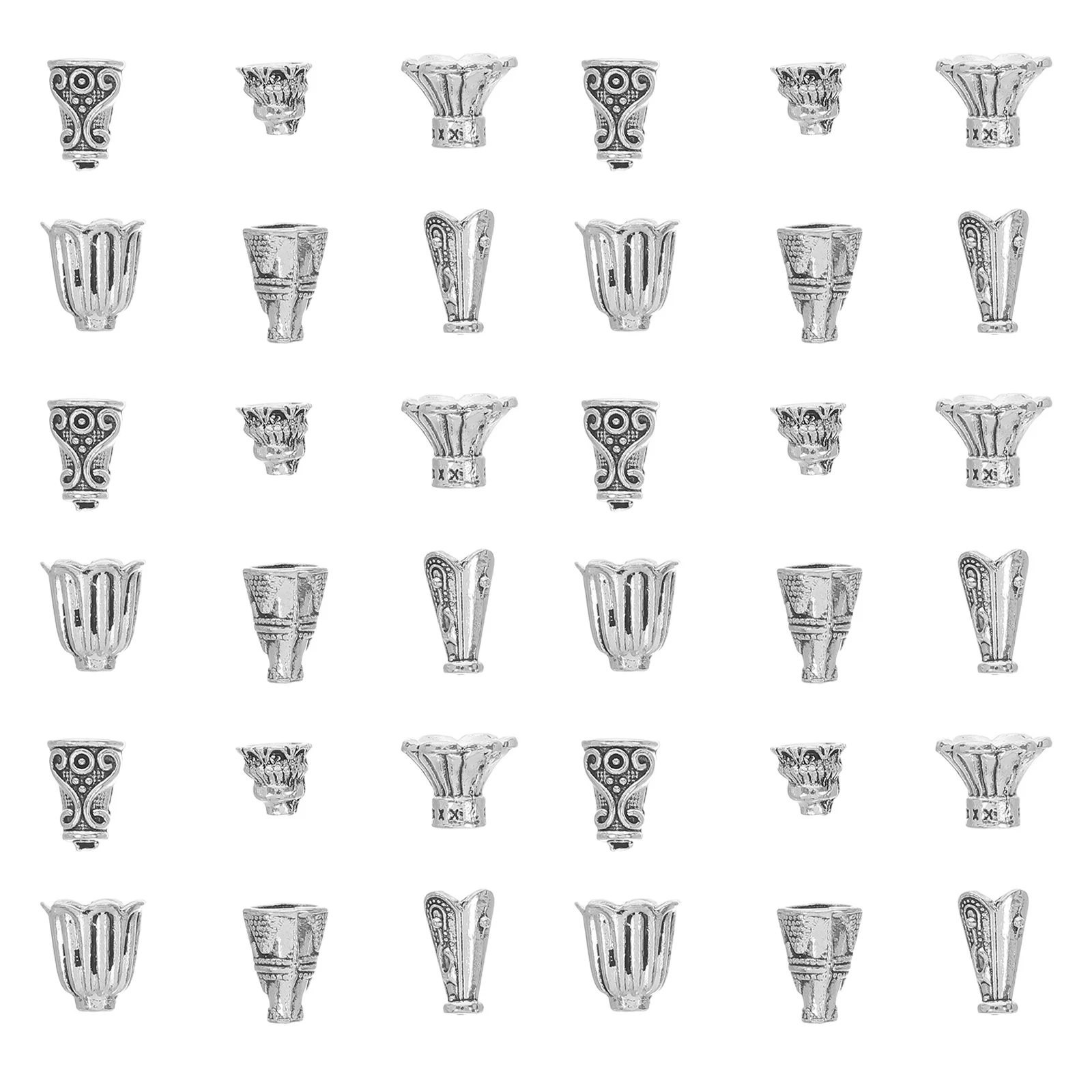 

60Pcs Bead Caps Tibetan Style Trumpet Flower Alloy Spacer End Caps Jewelry Making Necklaces Bracelets DIY Crafts