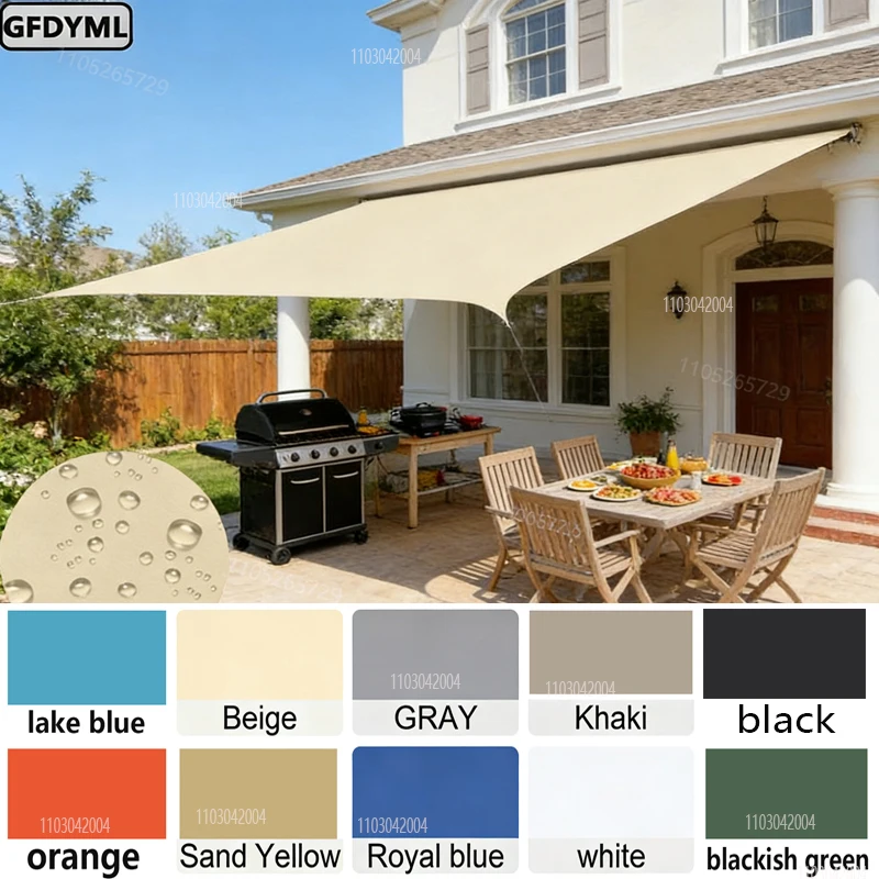 Awning Waterproof Sunshade Sail Outdoor Terrace Lawn Beach Garden Carport Backyard Deck Pavilion Awning