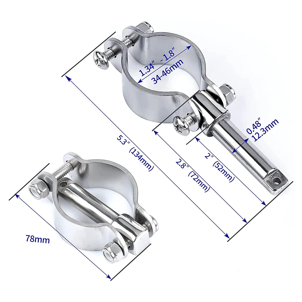 Boat Stainless Steel Rowlock Side Mount Heavy Duty Clamp on Shaft  Oarlock Socket Marine Yacht Boat Accessories