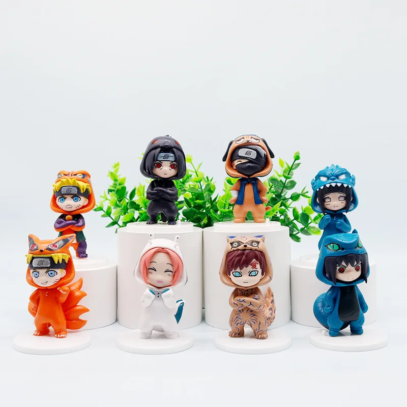 

8Pcs Naruto Figures Model Ornament Cute Anime Uchiha Sasuke Sakura Cosplay Action Figurine Model Toys Itach Decorations Gifts