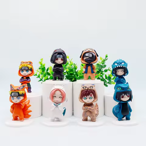 8Pcs Naruto Figures Model Ornament Cute Anime Uchiha Sasuke Sakura Cosplay Action Figurine Model Toys Itach Decorations Gifts