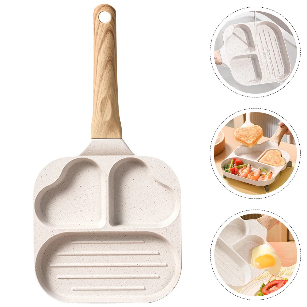 

Love Heart Bacon Pancake Frying Pan Nonstick Adorable Shape Breakfast Egg Handle Kitchen Cooking Pan Convenient Easy Clean