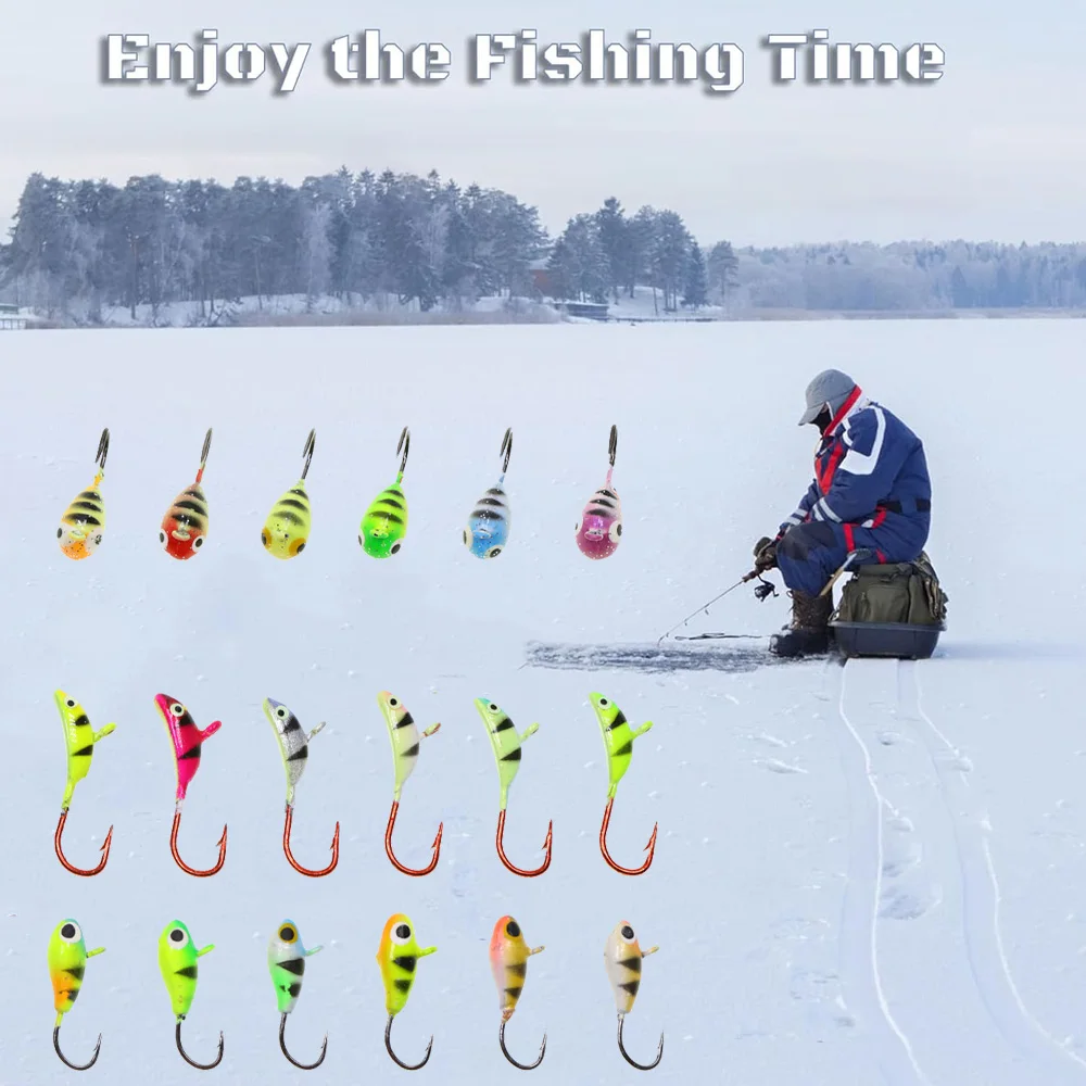 Vtwins Jig Head luminoso UV para pesca en hielo lucio y trucha - imagen 2