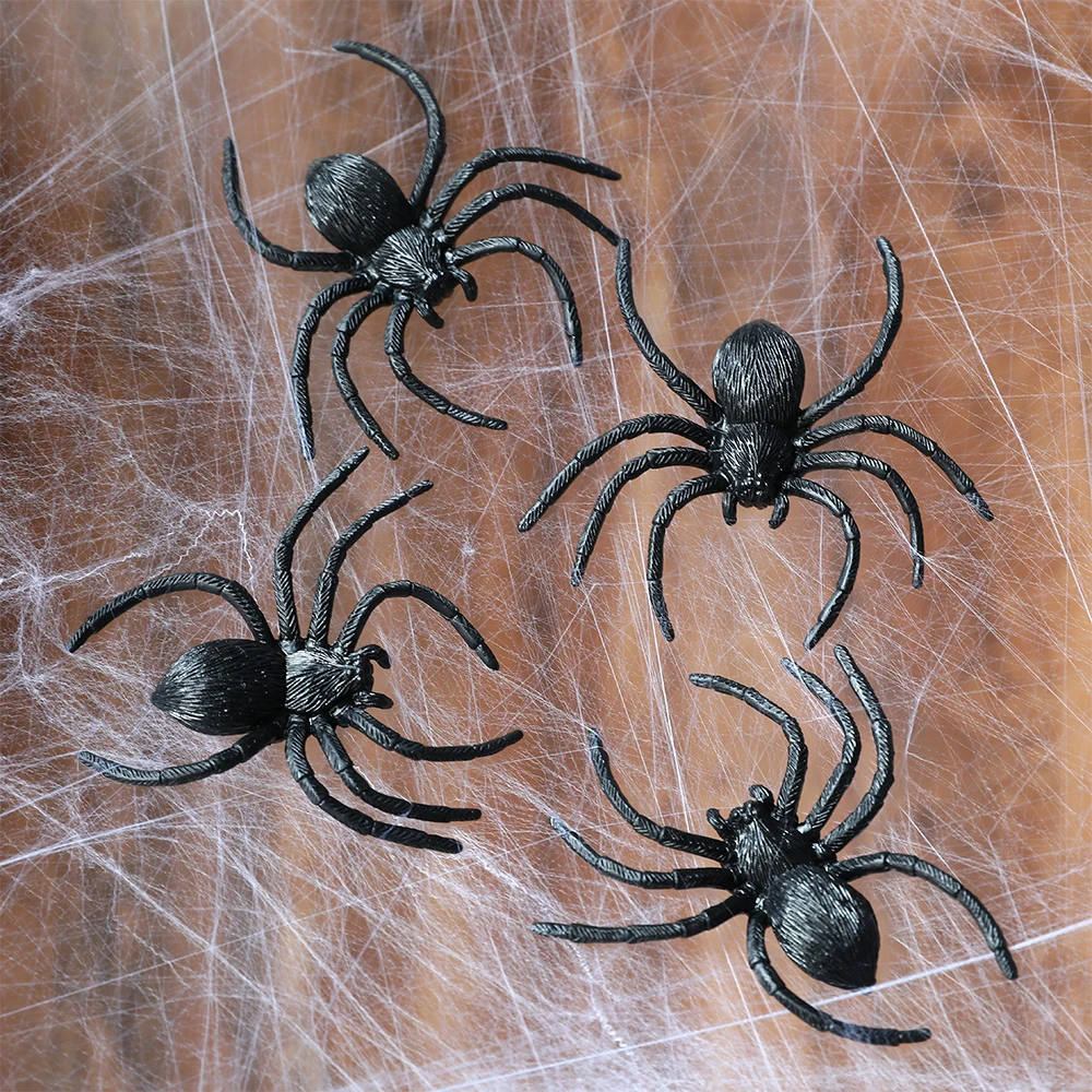 2pcs Larger Halloween Simulation Spider with Lights for Home Bar Haunted House Scary Props Horror Halloween Party Decorations