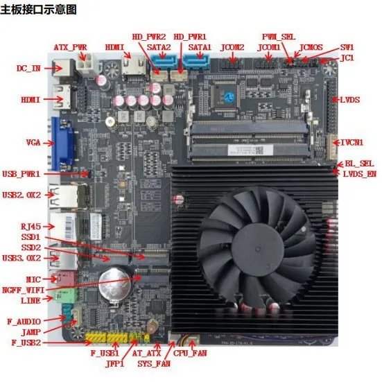 New AMD main board AMD R3-7330U all-in-one main board Industrial control main board Low power consumption mini itx