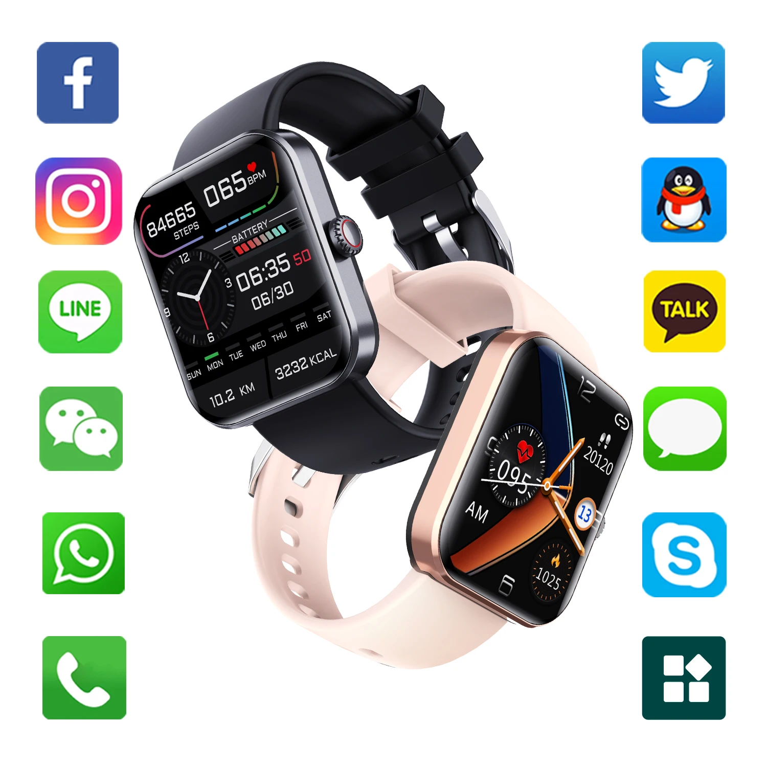 Blood glucose Watch Heart rate Blood pressure Blood oxygen temperature monitoring Health Sports waterproof Non-invasive glucose