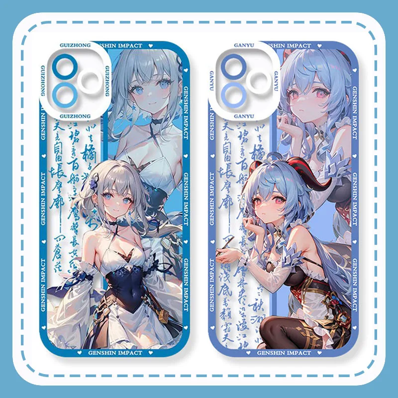 Genshin Impact Yae Miko Ganyu Case for Samsung Galaxy S24 Ultra S23 S22 S21 Plus S20 FE S10 Note 20 10 Pro A14 A34 A54 Cover