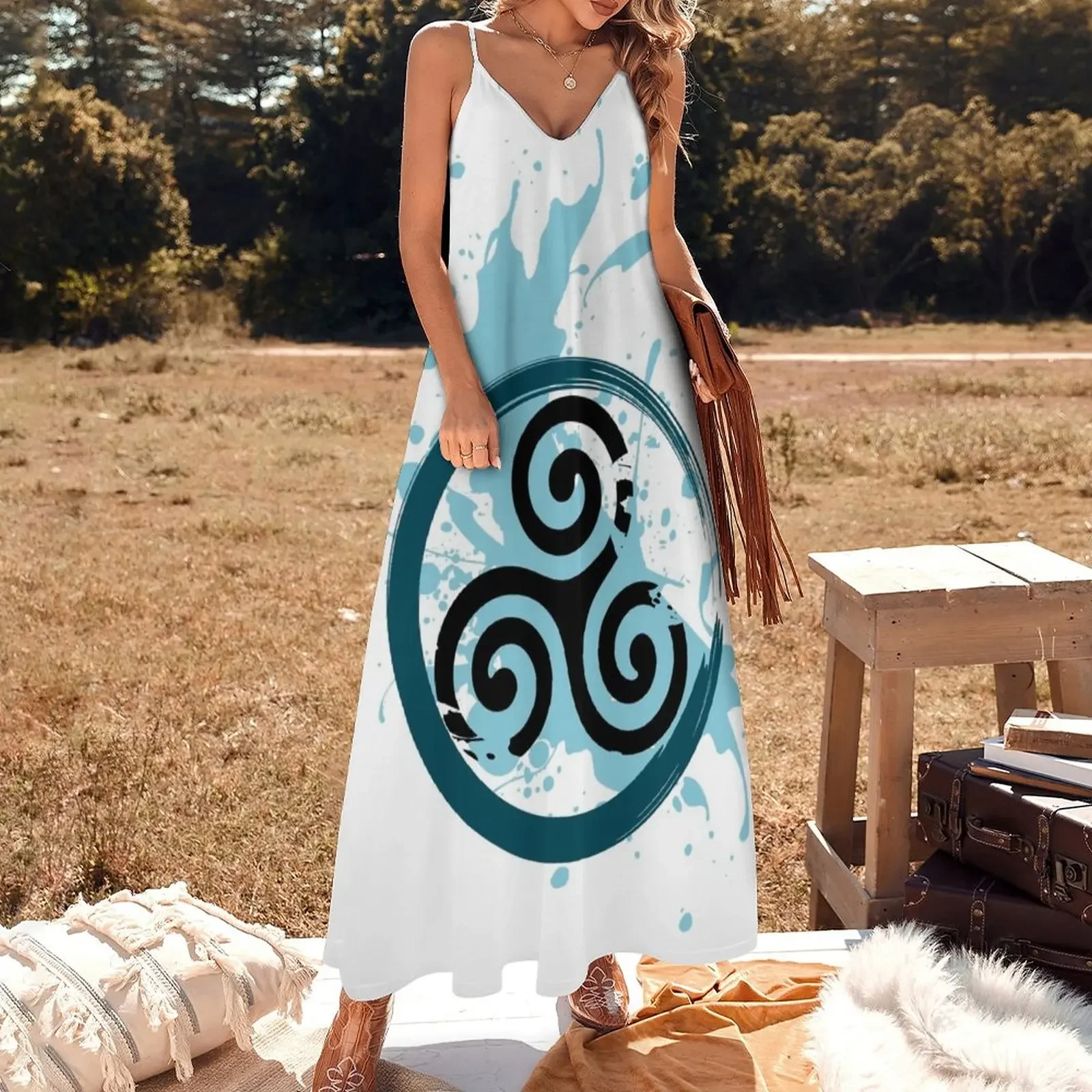 triskel wave Sleeveless Dress dresses summer Women's skirt