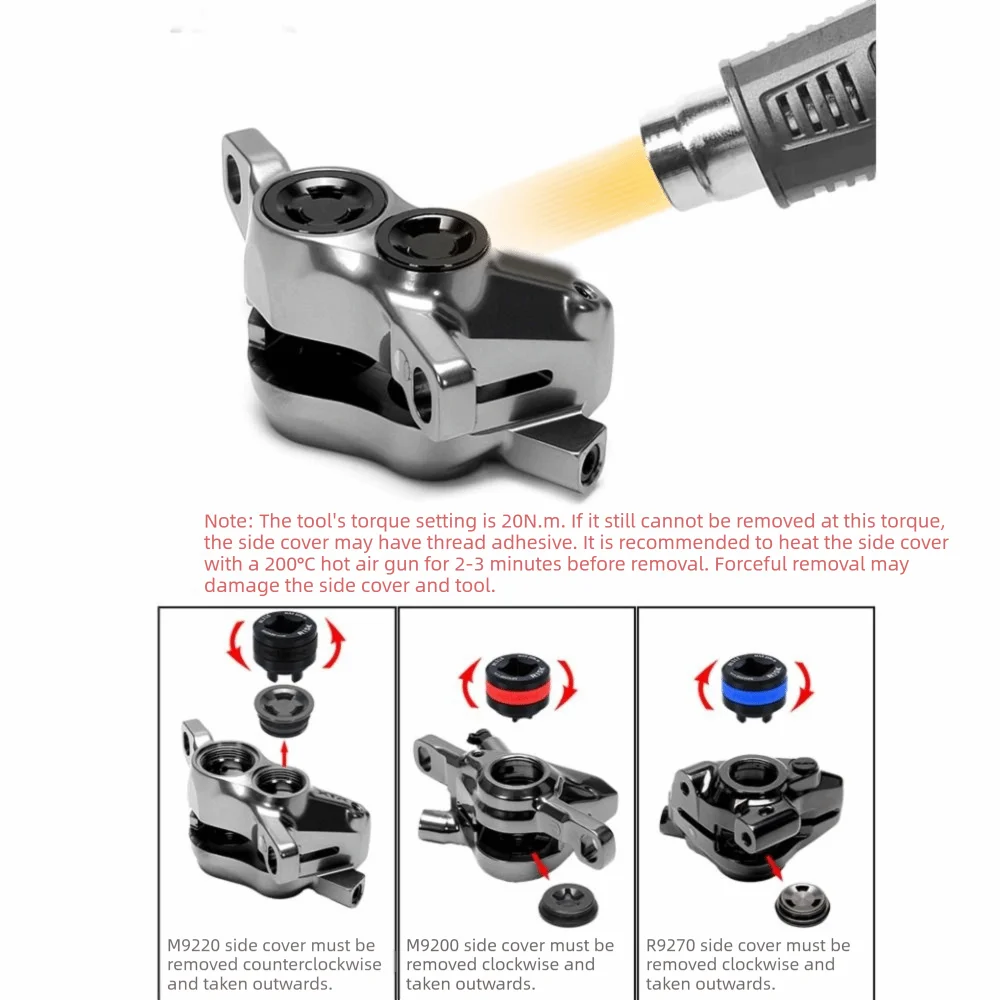 Aluminum Alloy Bicycle Disc Brake Tools Repairing Multi-functional Brake Piston Removal Universal for Shimano M9200/M9220/R9270