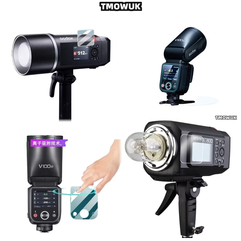 

For Godox X3 V100 V1 Pro AD600BM V860 III V850 III TT685 II V480 - Flexible Tempered Glass Cover Film For Flash Light