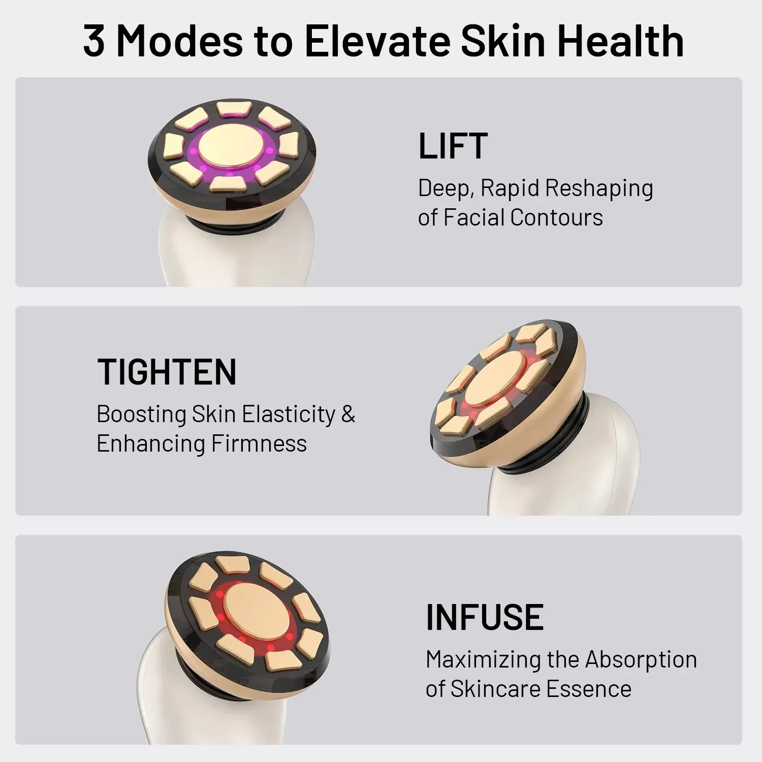 RF Facial Massager LED Light therapy Sonic Ion Vibration Skin Tightening Face Lifting Anti Wrinkle Beauty Device Skin Care Too - view 5