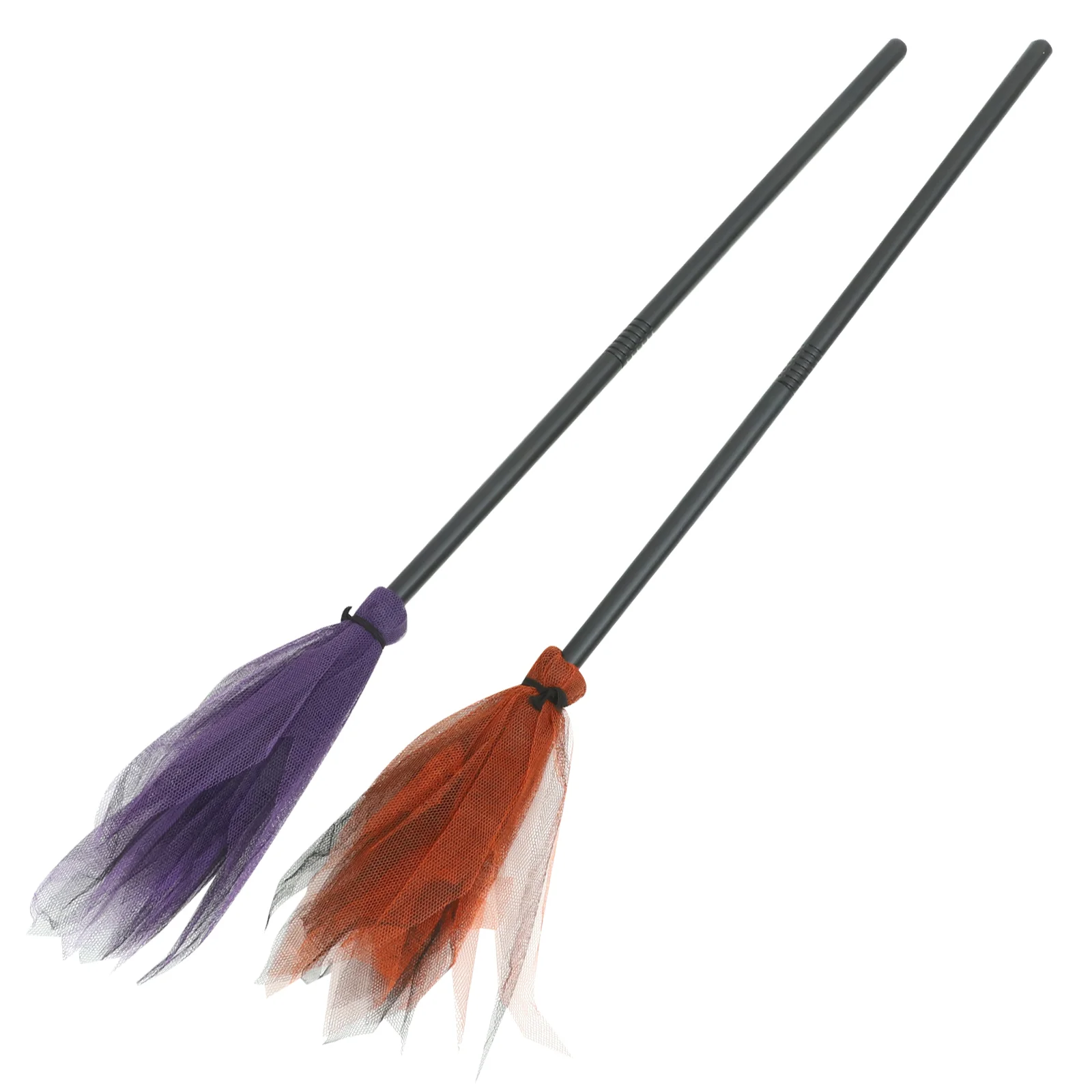 2 Pcs Halloween Prop Witch Broom Children's Masquerade Party Performance Decor Costume Accessories Polyester Cosplay