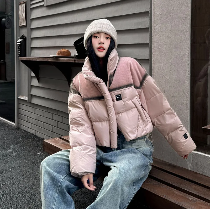 High Quality Women Down Jacket Winter Coat 90% White Duck Down Warm Outwear Fashion Puffer Coat  campera de cuero mujer JK-172