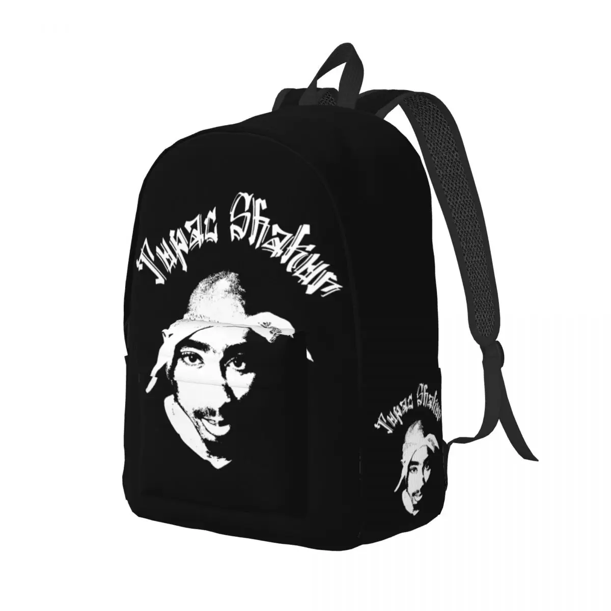 2PAC ransel mode musik Hip Hop Daypack bisnis pelajar luar ruangan untuk pria wanita tas kanvas Laptop