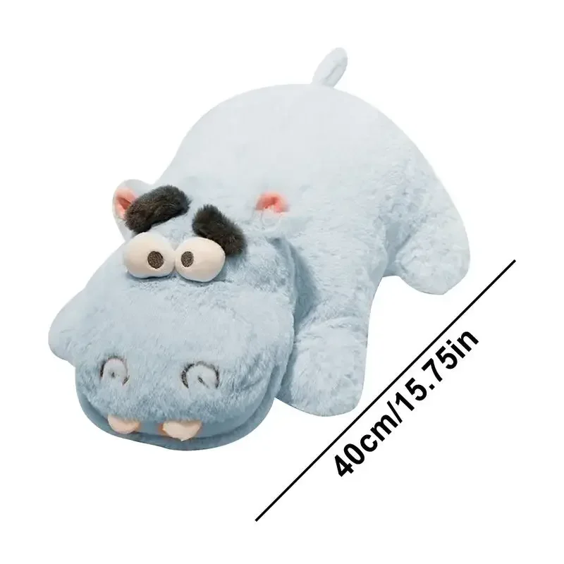 40cm Hippo Plush Toy, Hugging Hippo Pillow, Giftable Adorable Desk Decor Plush Toys Unique Hippo Stuffed Animals for Kids