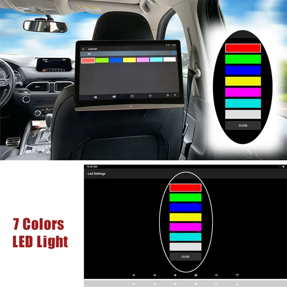 2025/13.3 بوصة العالمي 4K رقيقة الذكية HD TV TFT كامل شاشة الكريستال السائل USB فيديو المقعد الخلفي أندرويد 10 شاشة سيارة مسند الرأس شاشة تعمل باللمس