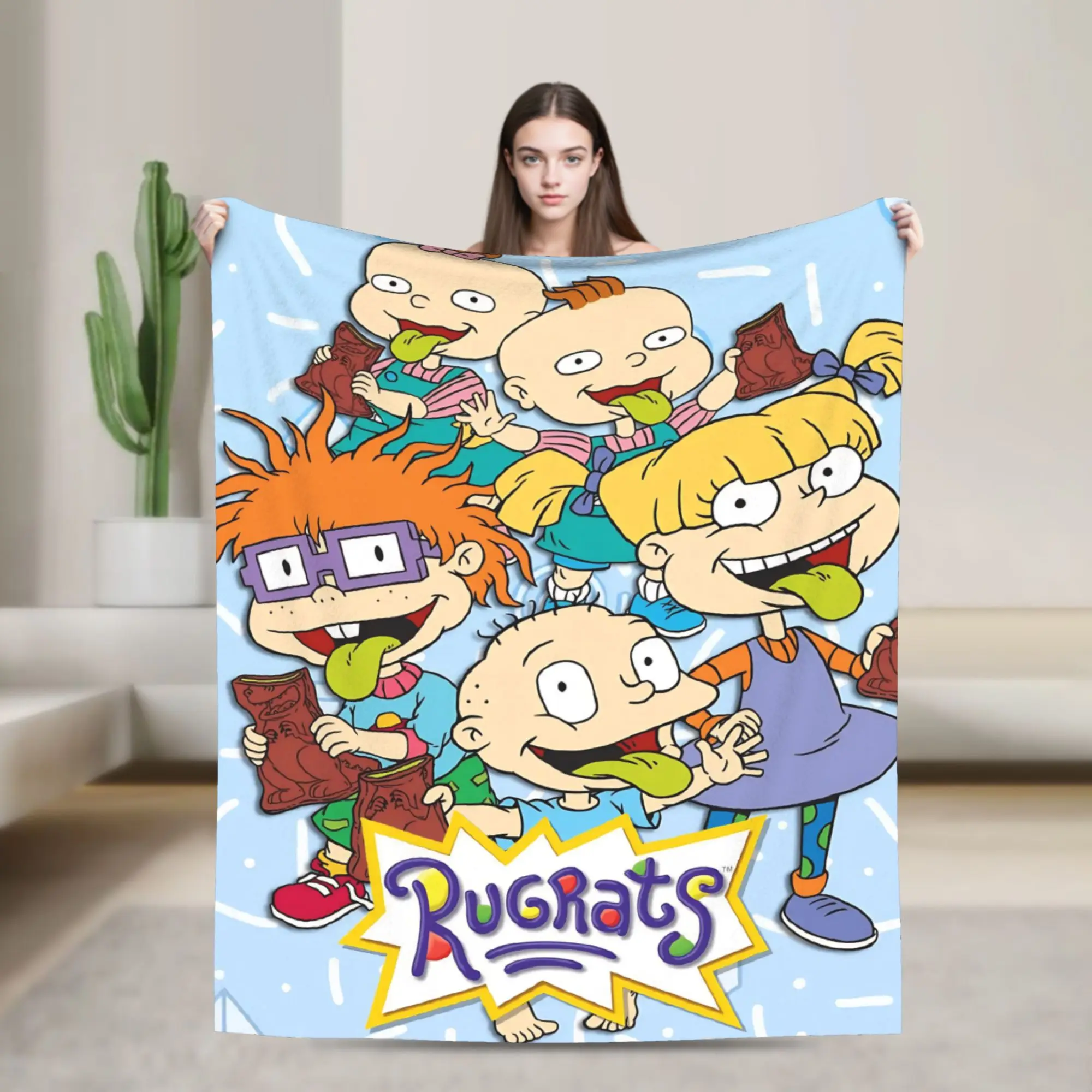 Super Soft Cartoon R-Rugrats Throw Blanket Premium Fleece Flannel Lightweight  Bed Blanket Super Cozy Blankets All Season Use