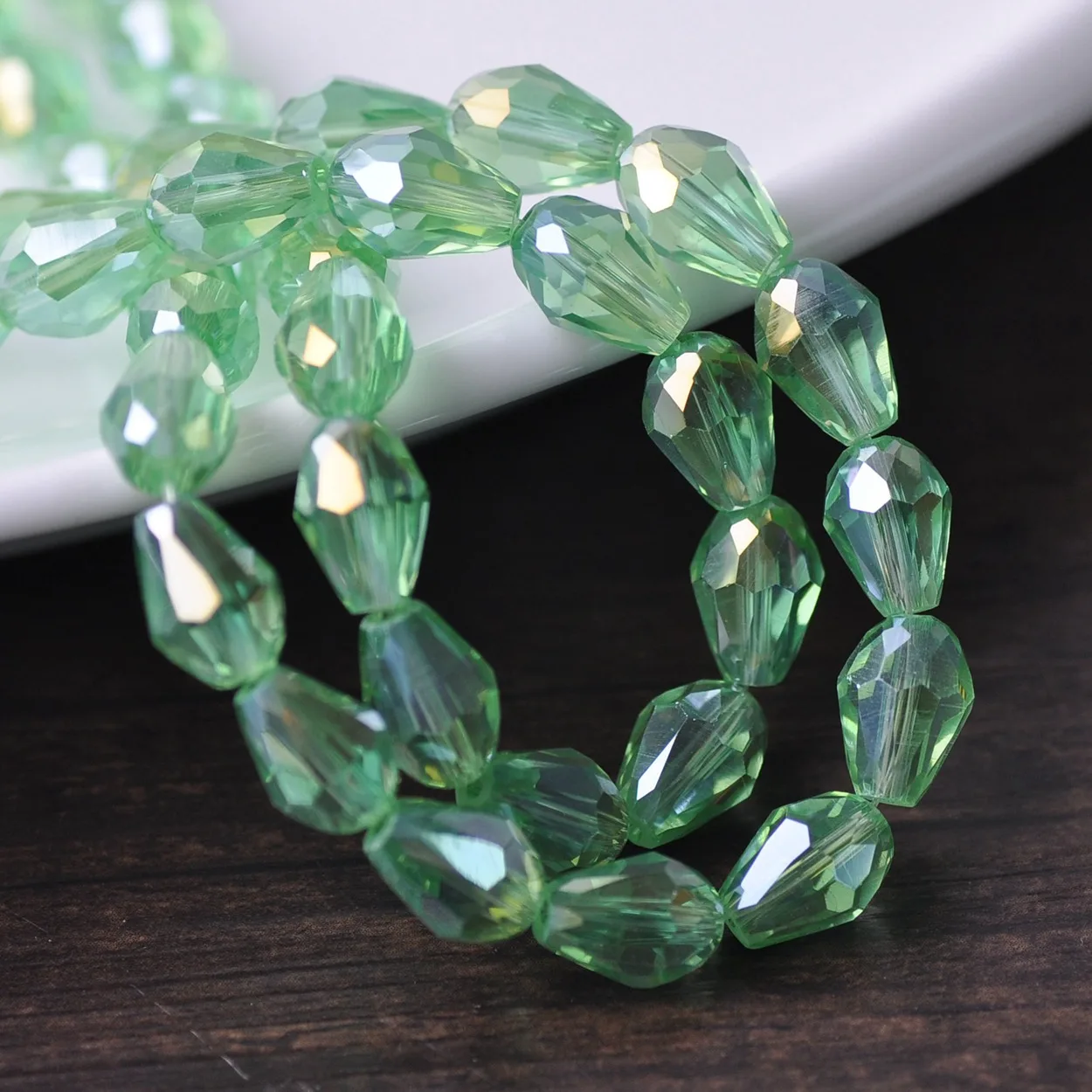 5x3mm 7x5mm 12x8mm 15x10mm 18x12mm Teardrop Pear Shape Faceted AB Plated Crystal Glass Loose Crafts Beads for Jewelry Making DIY