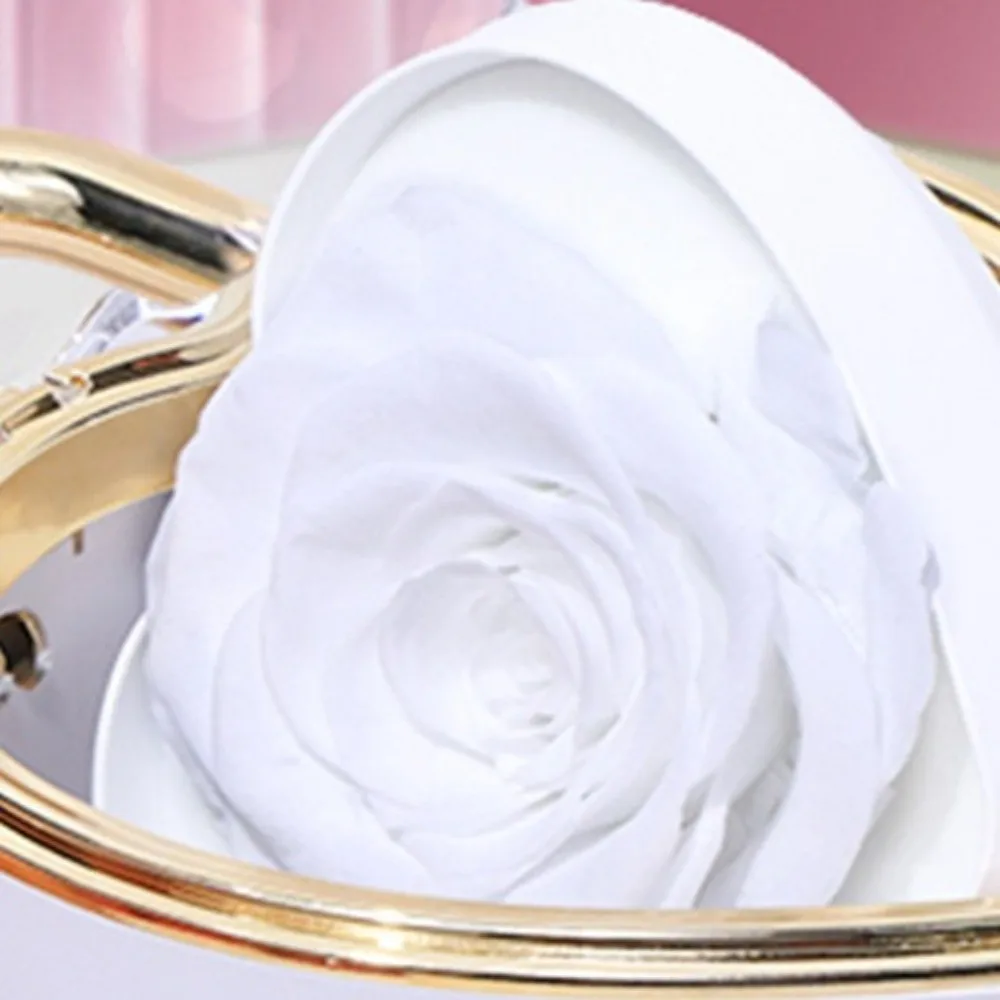 

Rotation Heart-shaped Padlock Jewelry Box Soap Rose Flower Organizer Finger Ring Box Luxury Ring Display