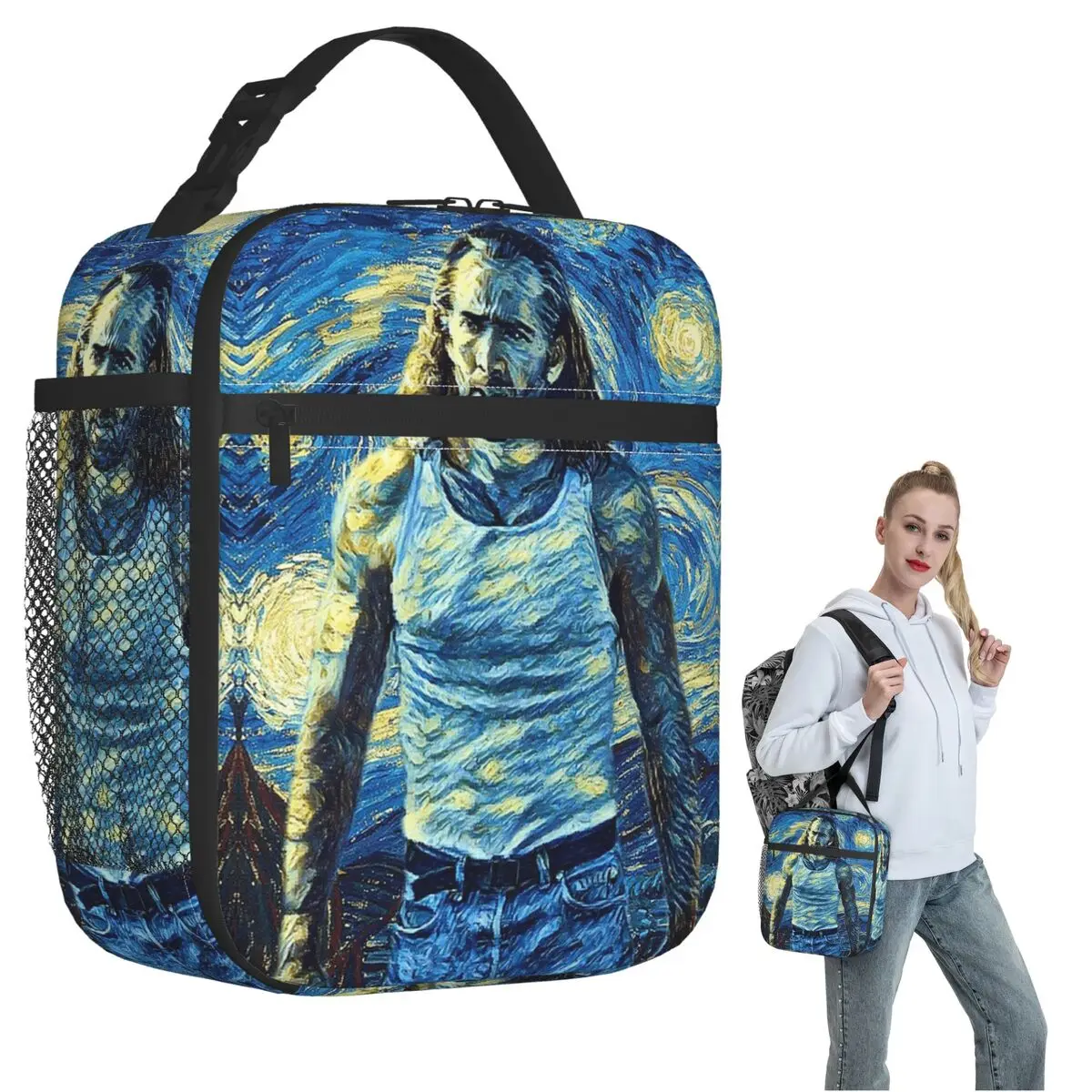 

Nicolas Cage Stage Insulated Lunch Bag for Women Kids Leakproof Food Boxes Thermal Lunch Box Tote