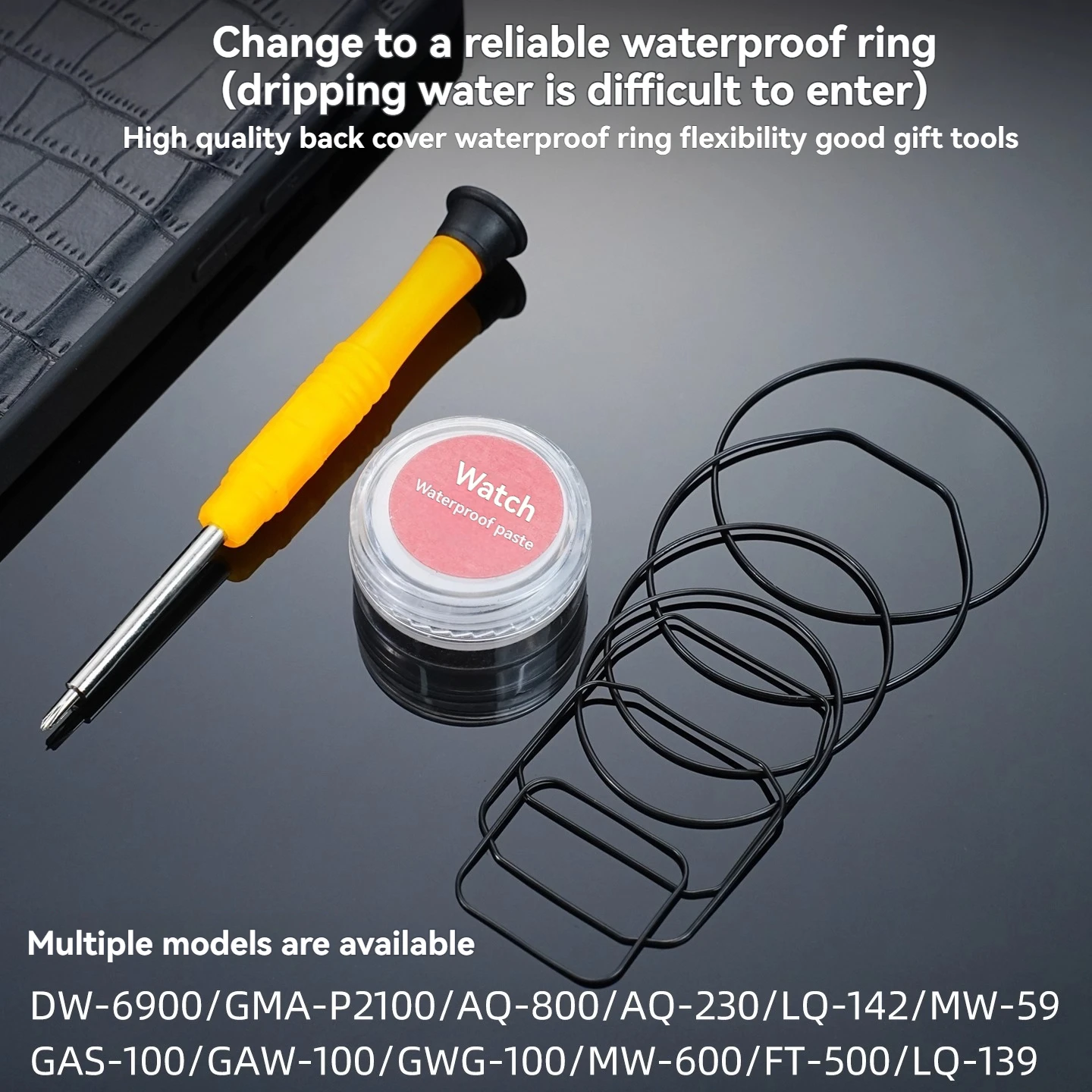 Para casio DW-6900 dw6900 AQ-800 LQ-142 GWG-100 FT-500 GAW-100 LQ-142 relógio capa traseira anel de vedação à prova dwaterproof água com ferramentas