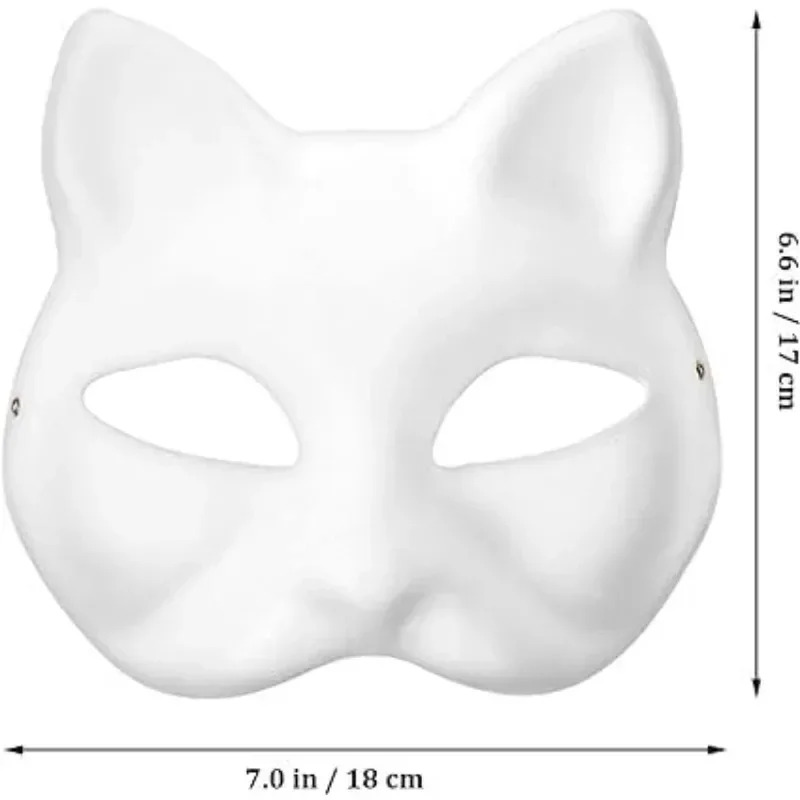 手描きの猫のマスク,ハロウィーン,白,空白,コスプレアクセサリー,仮面舞踏会の衣装
