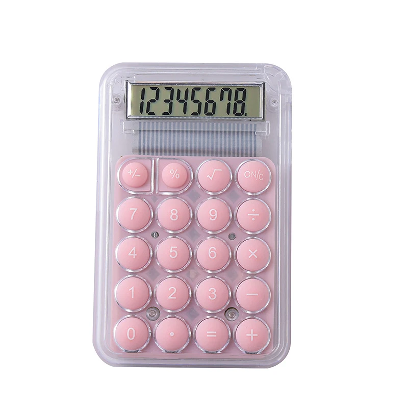 A Mini Transparent and Cute Candy-colored Calculator with A High Level of Appearance Portable in A Palm Pocket