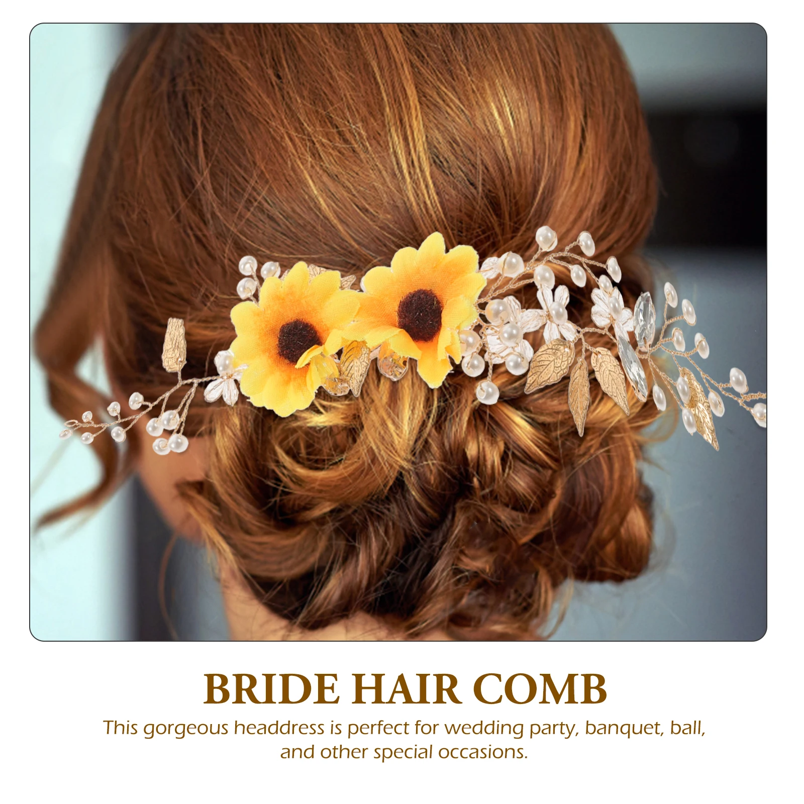 

Sunflower Headdress Women Hair Accessory Elegant Alloy Headband Bridal Decorative Bride Tiara Wedding Accessories Beautiful